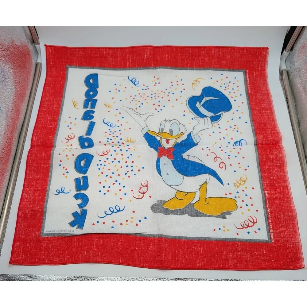 4 Disney J.A. Woronowicz Mickey Minnie Goofy Donald Pluto Bandanas Handkerchief